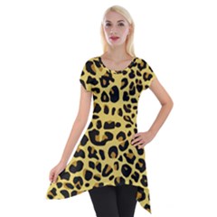 Jaguar Fur Short Sleeve Side Drop Tunic by Nexatart