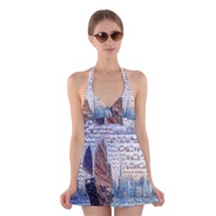 Hong Kong Travel Halter Swimsuit Dress by Nexatart