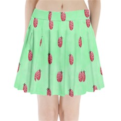 Ladybug Pattern Pleated Mini Skirt