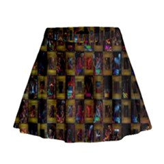 Kaleidoscope Pattern Abstract Art Mini Flare Skirt