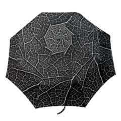 Leaf Pattern  B&w Folding Umbrellas