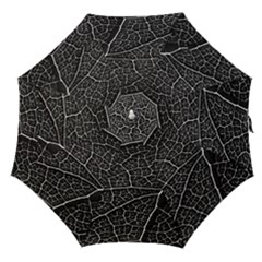 Leaf Pattern  B&w Straight Umbrellas