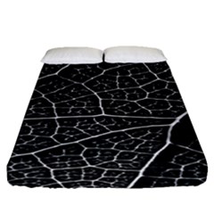 Leaf Pattern  B&w Fitted Sheet (queen Size)