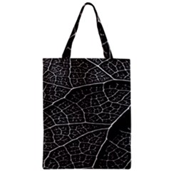 Leaf Pattern  B&w Zipper Classic Tote Bag