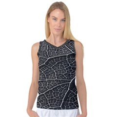 Leaf Pattern  B&w Women s Basketball Tank Top by Nexatart