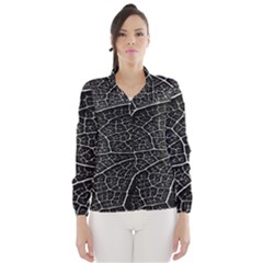 Leaf Pattern  B&w Wind Breaker (women) by Nexatart