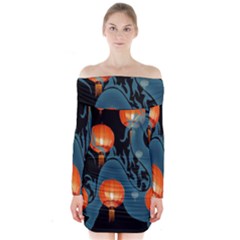 Lampion Long Sleeve Off Shoulder Dress by Nexatart