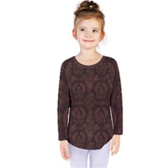 Leaf Pattern Green Wallpaper Tea Leather Kids  Long Sleeve Tee