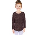 Leaf Pattern Green Wallpaper Tea Leather Kids  Long Sleeve Tee View1