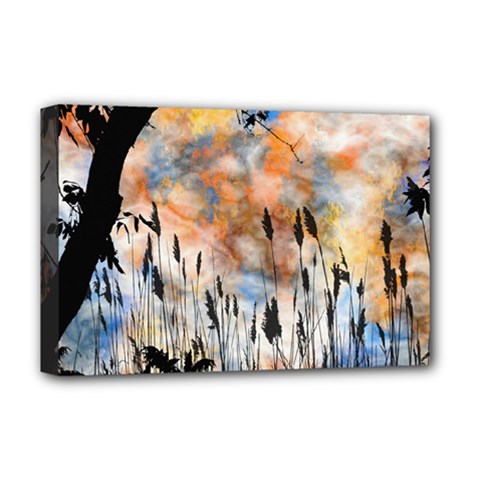 Landscape Sunset Sky Summer Deluxe Canvas 18  x 12  