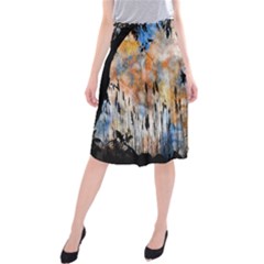 Landscape Sunset Sky Summer Midi Beach Skirt