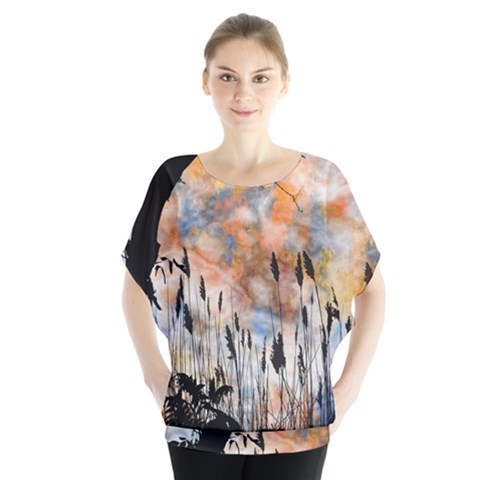 Landscape Sunset Sky Summer Blouse by Nexatart