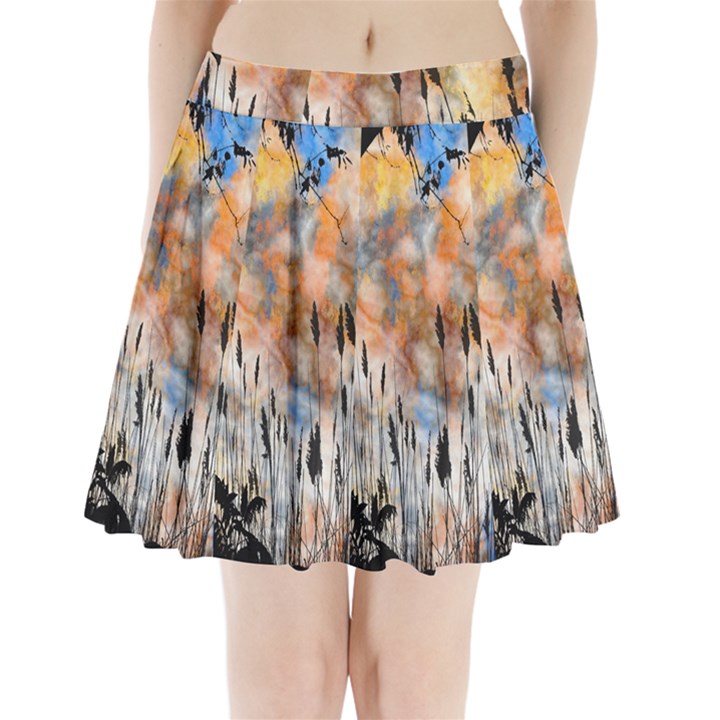 Landscape Sunset Sky Summer Pleated Mini Skirt