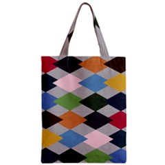 Leather Colorful Diamond Design Zipper Classic Tote Bag by Nexatart