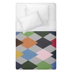 Leather Colorful Diamond Design Duvet Cover (single Size) by Nexatart