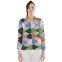 Leather Colorful Diamond Design Wind Breaker (Women) View1