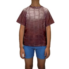 Leather Snake Skin Texture Kids  Short Sleeve Swimwear