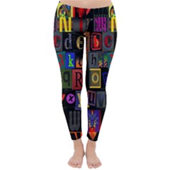 Letters A Abc Alphabet Literacy Classic Winter Leggings by Nexatart