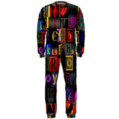 Letters A Abc Alphabet Literacy Onepiece Jumpsuit (men)  by Nexatart