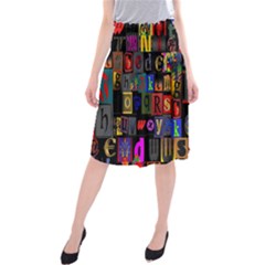 Letters A Abc Alphabet Literacy Midi Beach Skirt