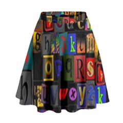 Letters A Abc Alphabet Literacy High Waist Skirt by Nexatart