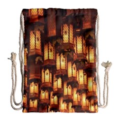 Light Art Pattern Lamp Drawstring Bag (large)