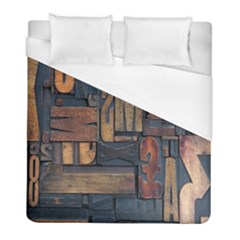 Letters Wooden Old Artwork Vintage Duvet Cover (full/ Double Size) by Nexatart