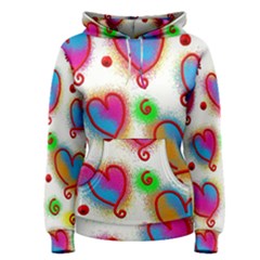 Love Hearts Shapes Doodle Art Women s Pullover Hoodie