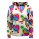 Love Hearts Shapes Doodle Art Women s Pullover Hoodie View1