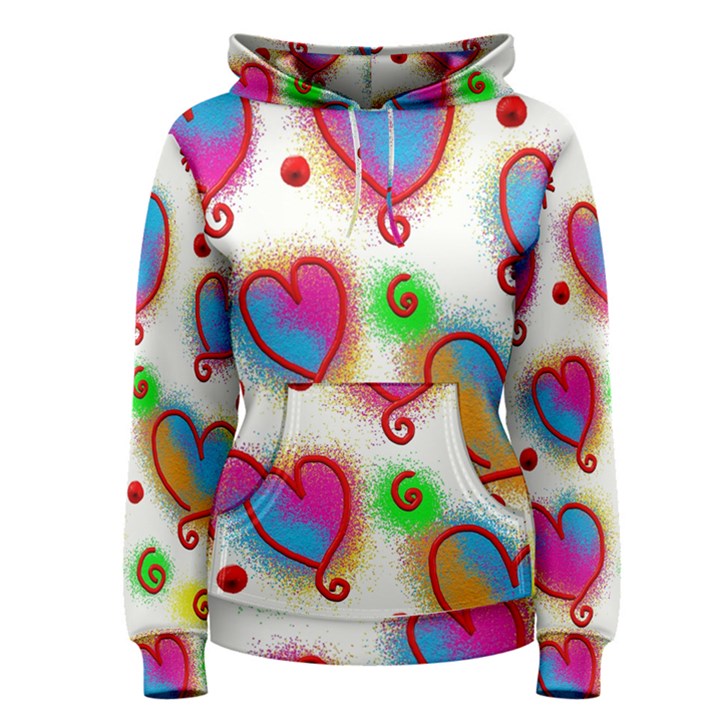 Love Hearts Shapes Doodle Art Women s Pullover Hoodie