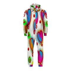 Love Hearts Shapes Doodle Art Hooded Jumpsuit (kids)