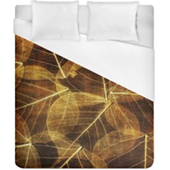 Leaves Autumn Texture Brown Duvet Cover (california King Size) by Nexatart