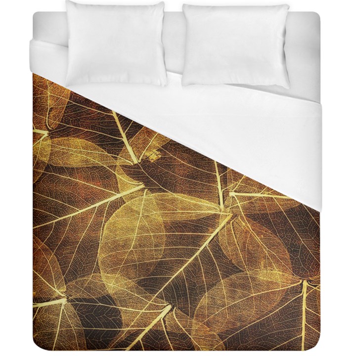 Leaves Autumn Texture Brown Duvet Cover (California King Size)