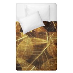 Leaves Autumn Texture Brown Duvet Cover Double Side (single Size) by Nexatart