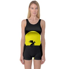 Moon And Dragon Dragon Sky Dragon One Piece Boyleg Swimsuit by Nexatart