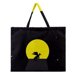 Moon And Dragon Dragon Sky Dragon Zipper Large Tote Bag by Nexatart