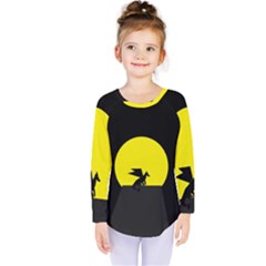 Moon And Dragon Dragon Sky Dragon Kids  Long Sleeve Tee