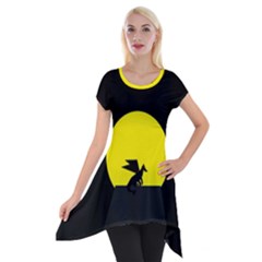 Moon And Dragon Dragon Sky Dragon Short Sleeve Side Drop Tunic by Nexatart