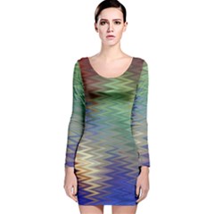 Metallizer Art Glass Long Sleeve Velvet Bodycon Dress by Nexatart