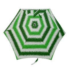 Metallic Green Glitter Stripes Mini Folding Umbrellas