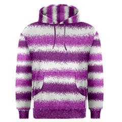 Metallic Pink Glitter Stripes Men s Pullover Hoodie by Nexatart