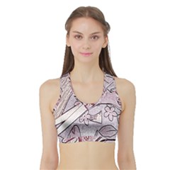 Newspaper Patterns Cutting Up Fabric Sports Bra With Border