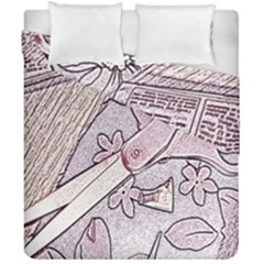 Newspaper Patterns Cutting Up Fabric Duvet Cover Double Side (california King Size) by Nexatart