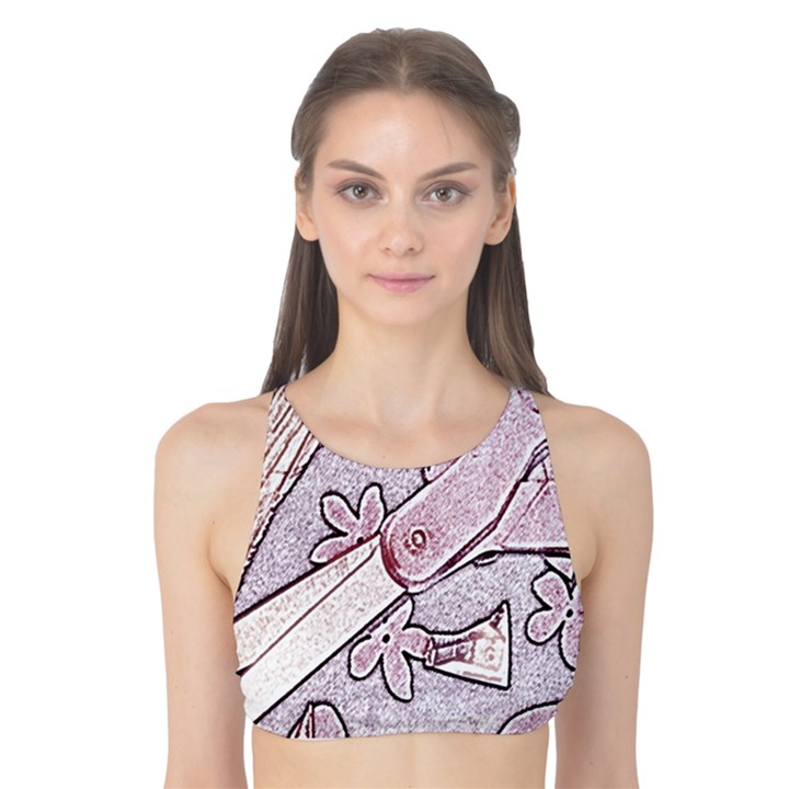 Newspaper Patterns Cutting Up Fabric Tank Bikini Top