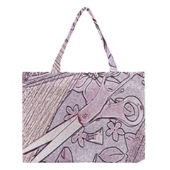 Newspaper Patterns Cutting Up Fabric Medium Tote Bag