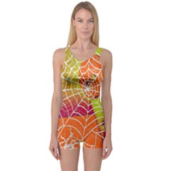 Orange Guy Spider Web One Piece Boyleg Swimsuit by Nexatart