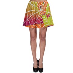 Orange Guy Spider Web Skater Skirt by Nexatart