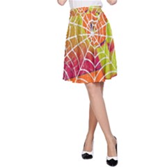 Orange Guy Spider Web A-line Skirt by Nexatart