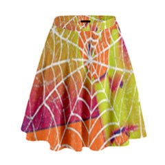 Orange Guy Spider Web High Waist Skirt by Nexatart