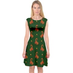 Paisley Pattern Capsleeve Midi Dress by Nexatart